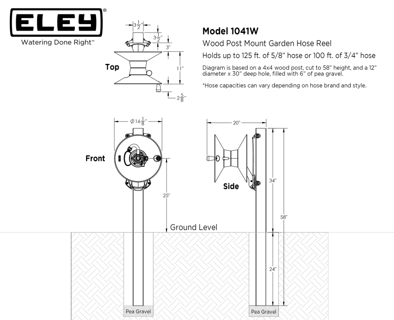 Wood Post Mount Garden Hose Reel - Image 10