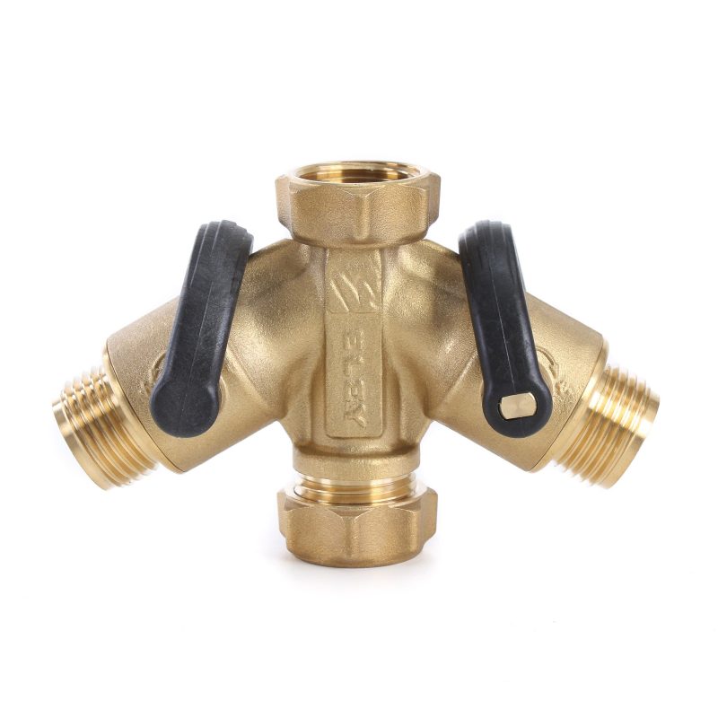 Brass Garden Hose 2-Way Splitter