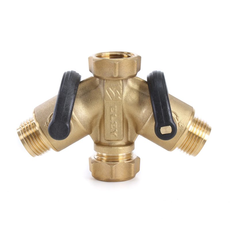 Brass Garden Hose 2-Way Splitter (Unused Return)